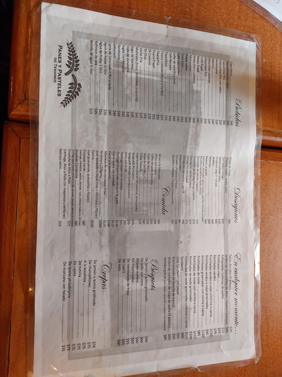Cafetería Tenango Menu - Image 1